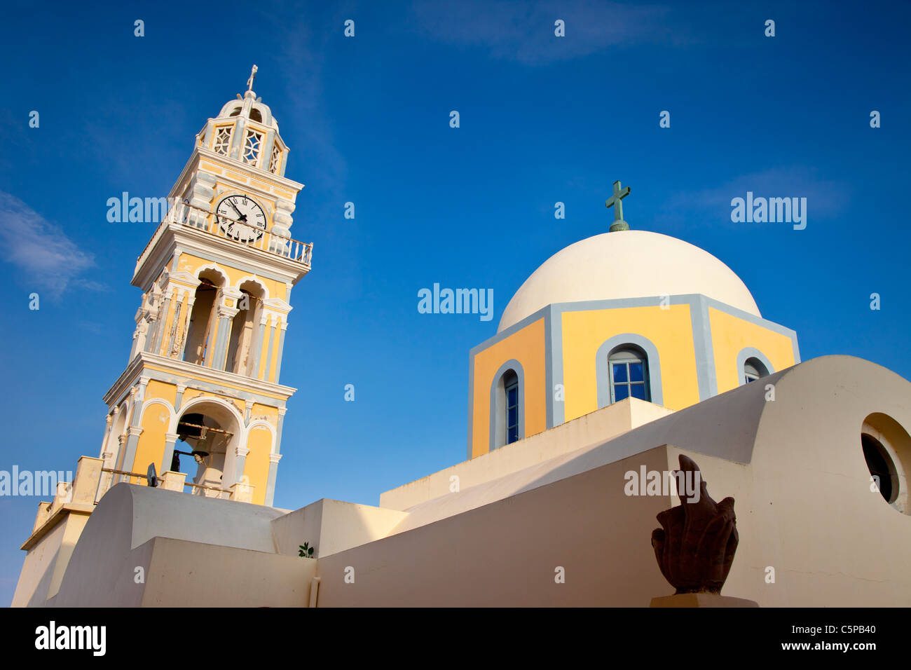 Greek Orthodox Church in Thira (Fira) on the island of Santorini the Cyclades Greece Stock Photo
