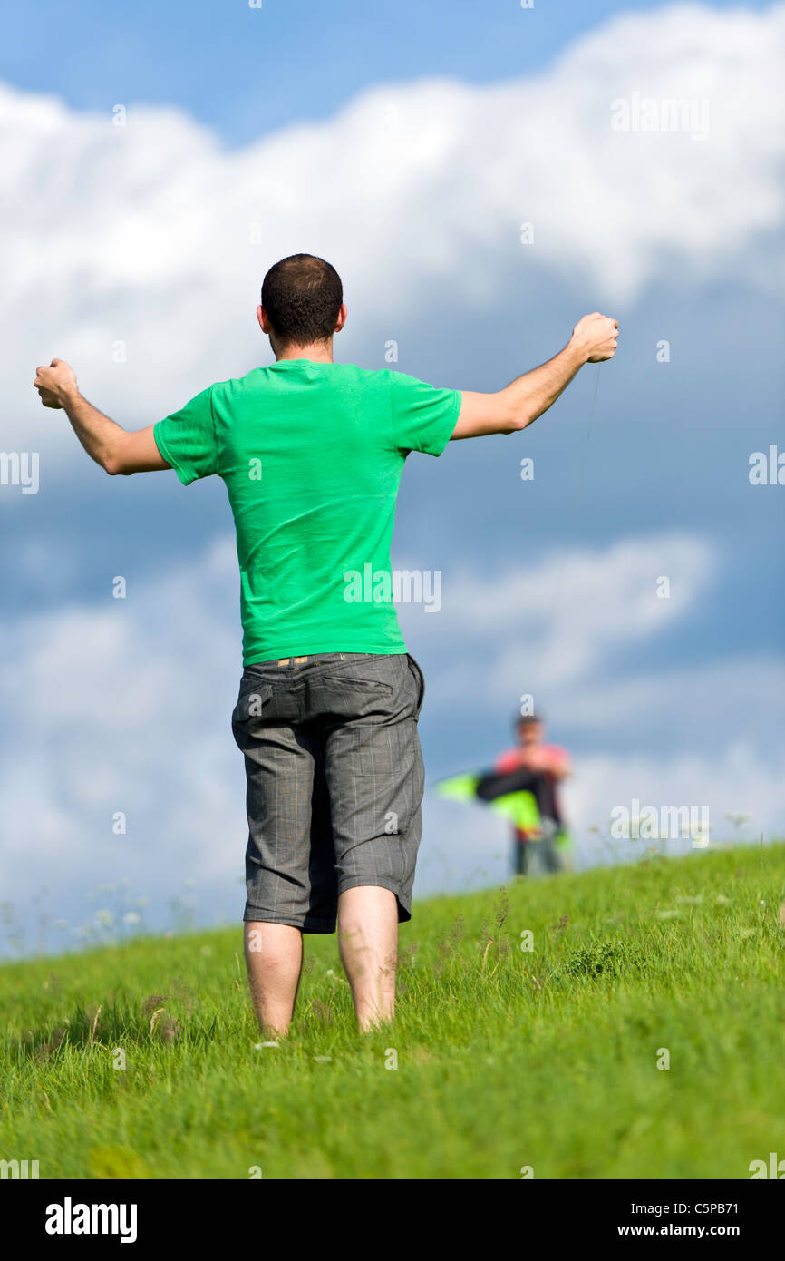 flying-a-kite-stock-photo-alamy