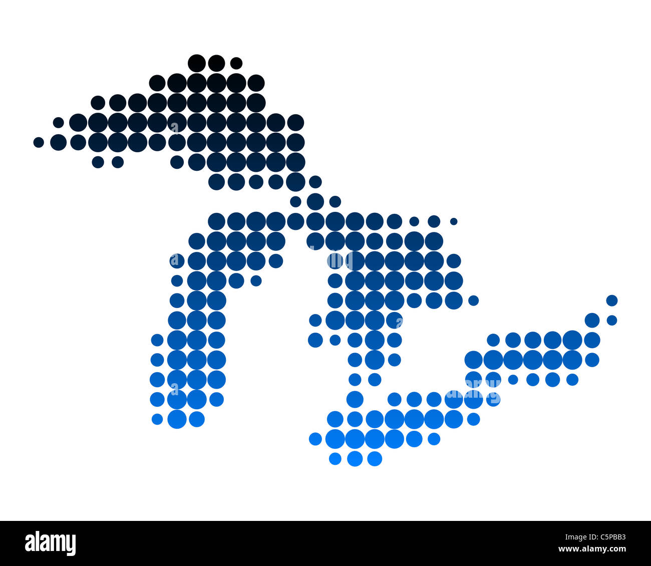 Map of Great Lakes Stock Photo