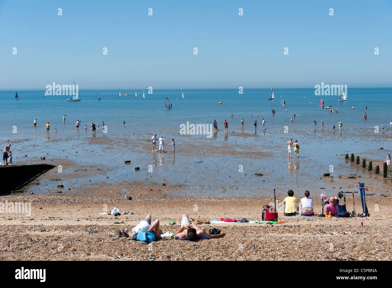The beach at Whitstable in Kent, England, UK Stock Photo