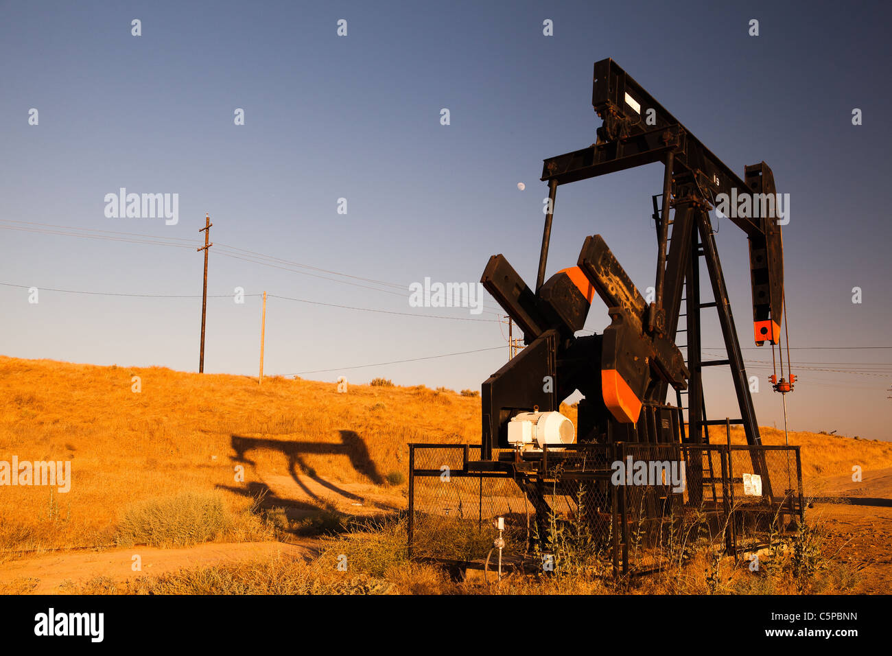 Oil pump in desert in America Stock Photo Alamy
