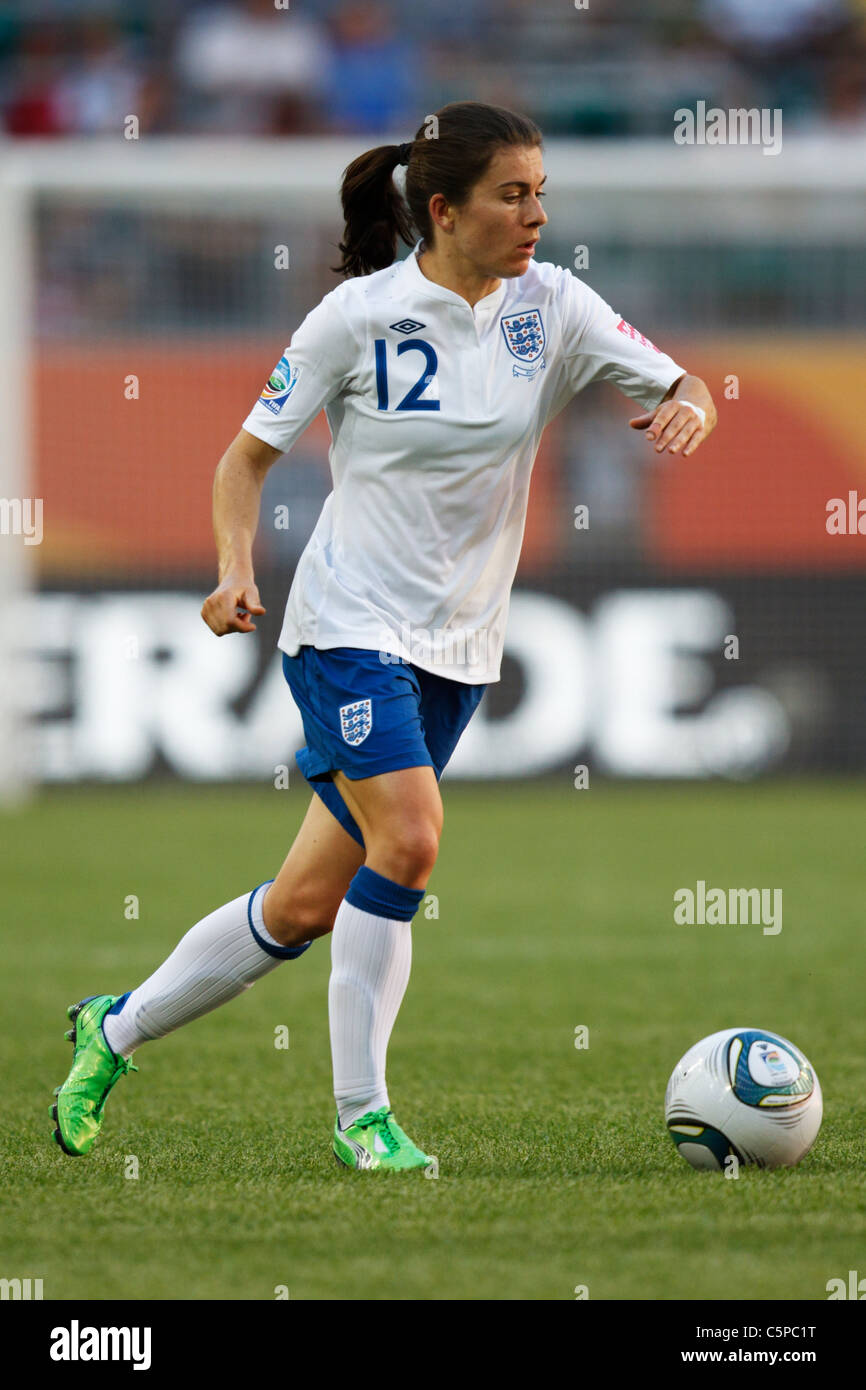 Karen Carney of England controls the ball during a FIFA Women's World Cup Group B match against Mexico June 27, 2011. Stock Photo