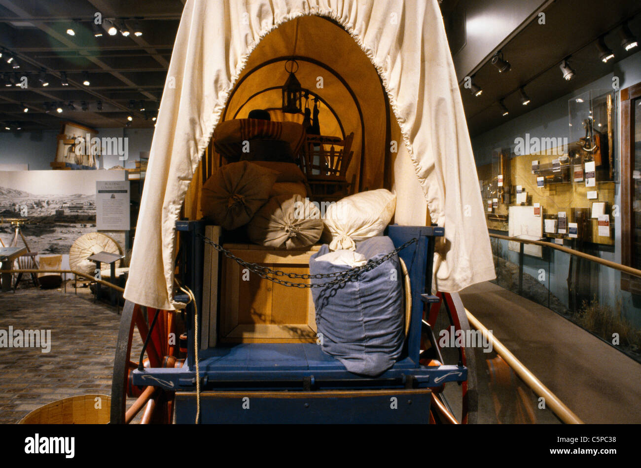 Salt Lake City Utah USA Museum Of Church History & Art Covered Wagon Pioneer Mormon Trail Stock Photo