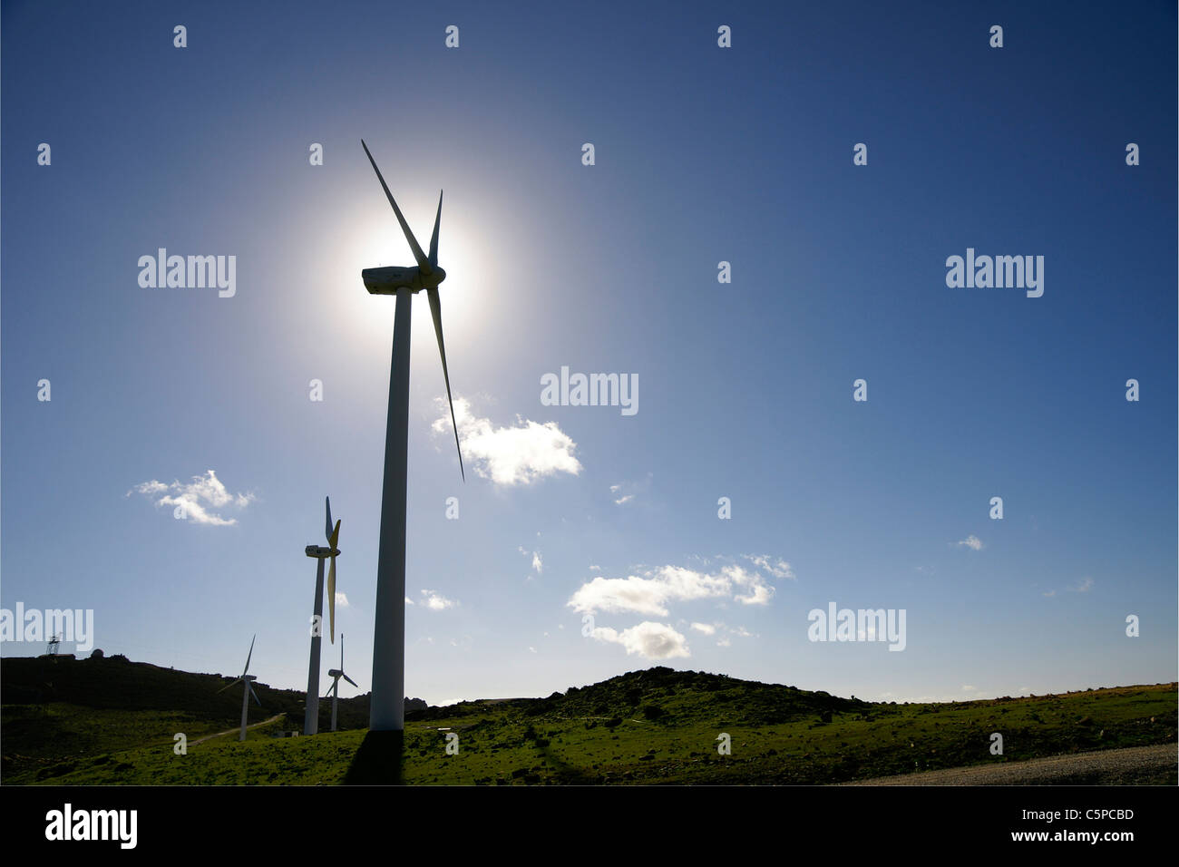 wind power, windmills, energía eólica,Tarifa Spain, environment,cambio climático, Stock Photo