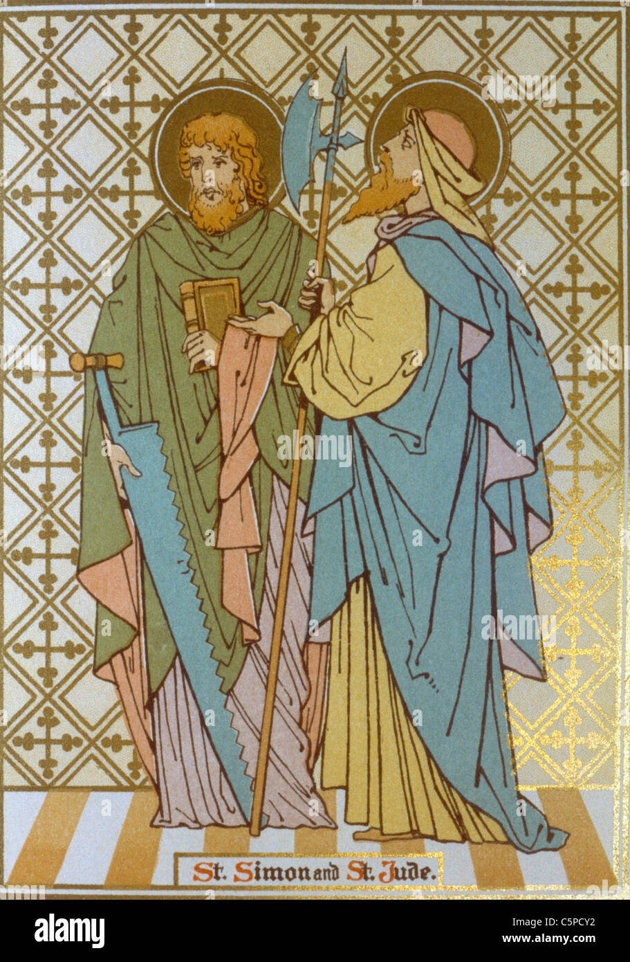 Saint Simon and Saint Jude two Apostles of the Twelve Apostles of Jesus Stock Photo