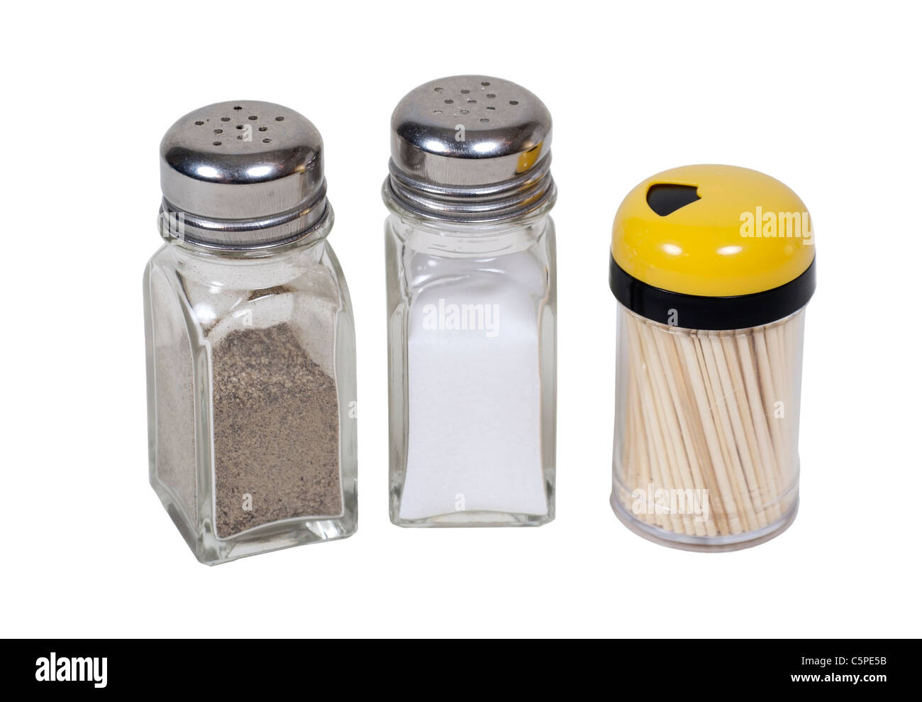 Salt and pepper shakers and a toothpick dispenser path included Stock