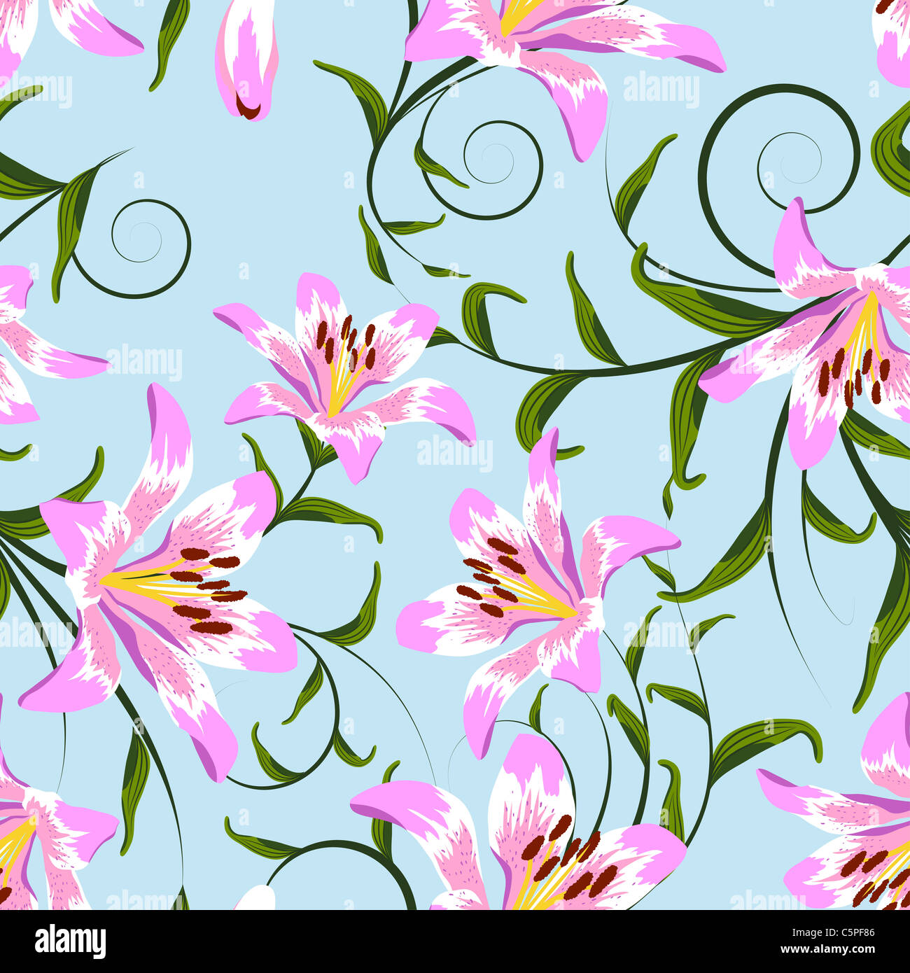Seamless vector floral pattern Stock Photo - Alamy
