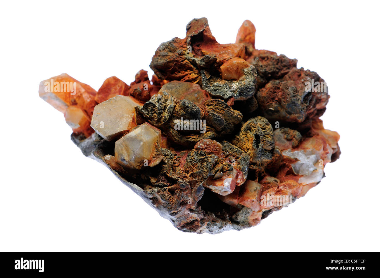 Haematised ('rusty') Quartz Stock Photo