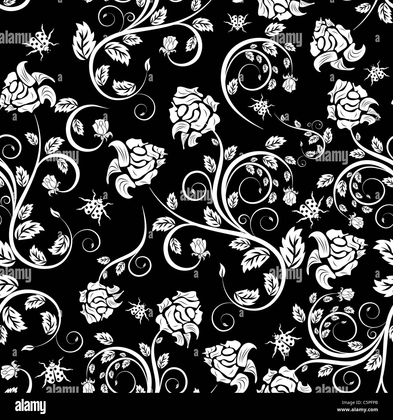 Seamless vector floral pattern Stock Photo - Alamy