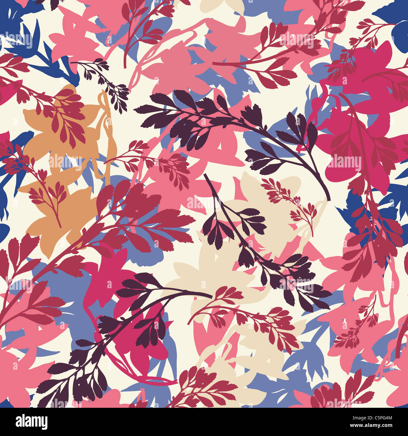 Seamless vector floral pattern Stock Photo - Alamy