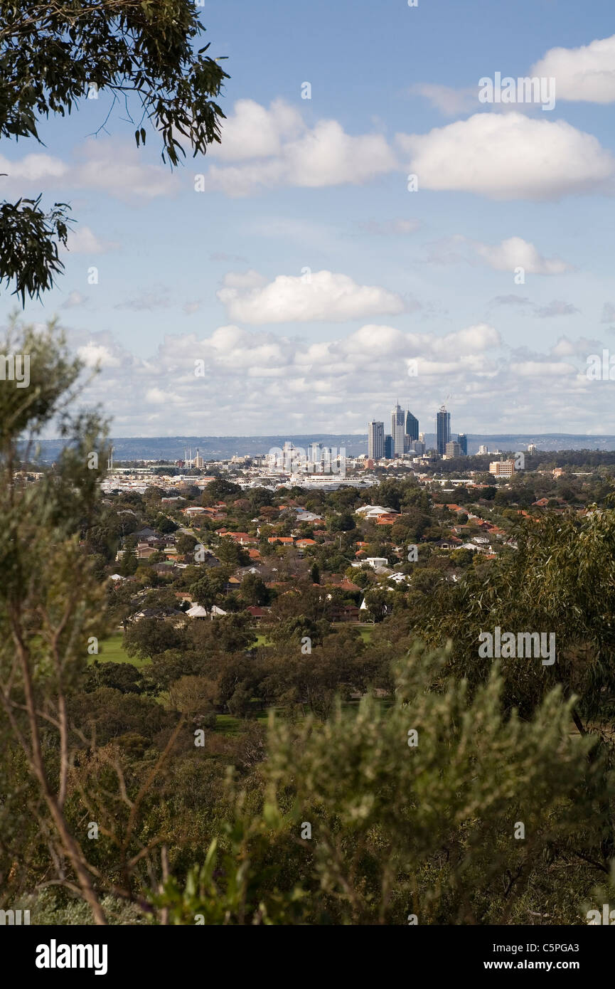 Western Suburbs Perth Perth city skyscrapers, Western Australia. As viewed across the western ...