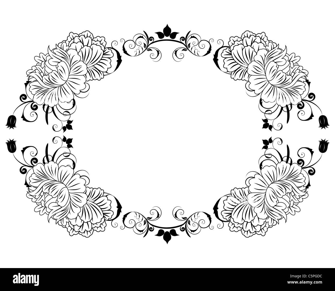 Abstract floral vector frame backgrounds in Victorian style Stock Photo ...