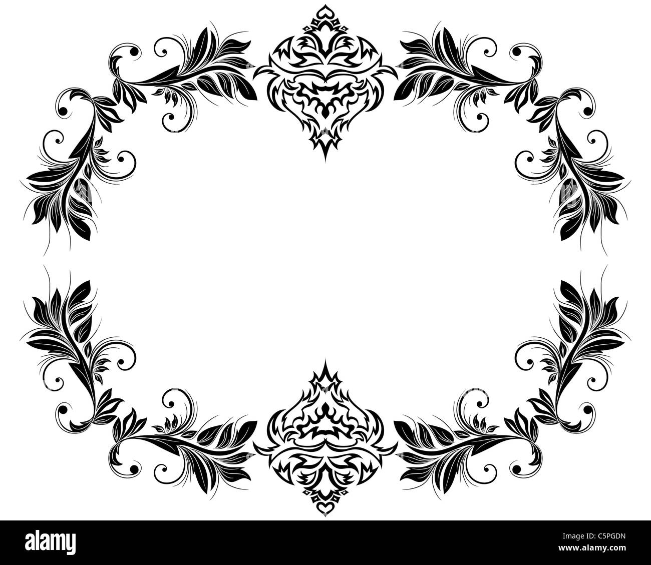 Abstract floral vector frame backgrounds in Victorian style Stock Photo ...