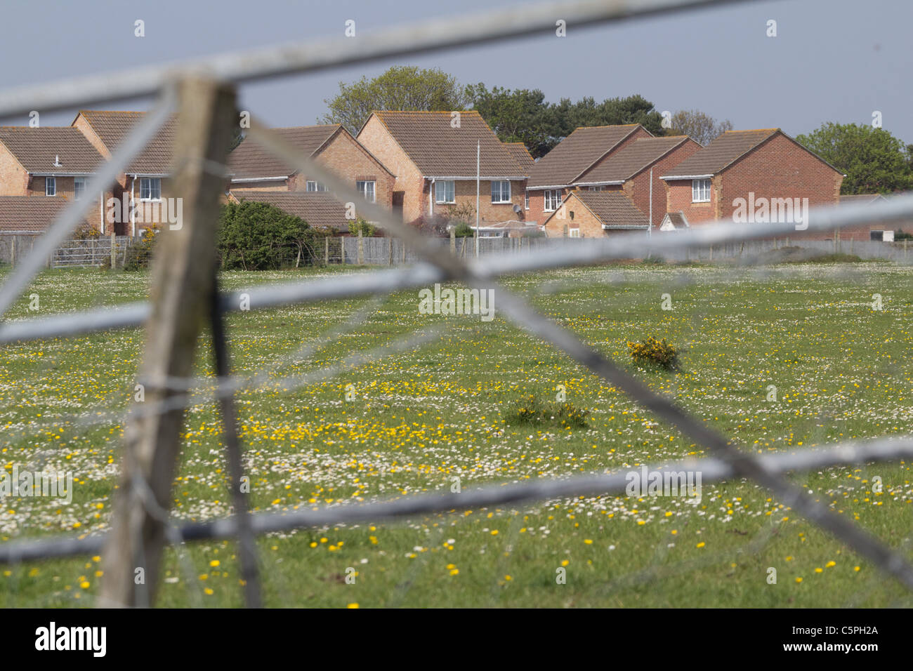 Talbot Village housing estate across Highmoor Farm. Poole, Dorset, UK