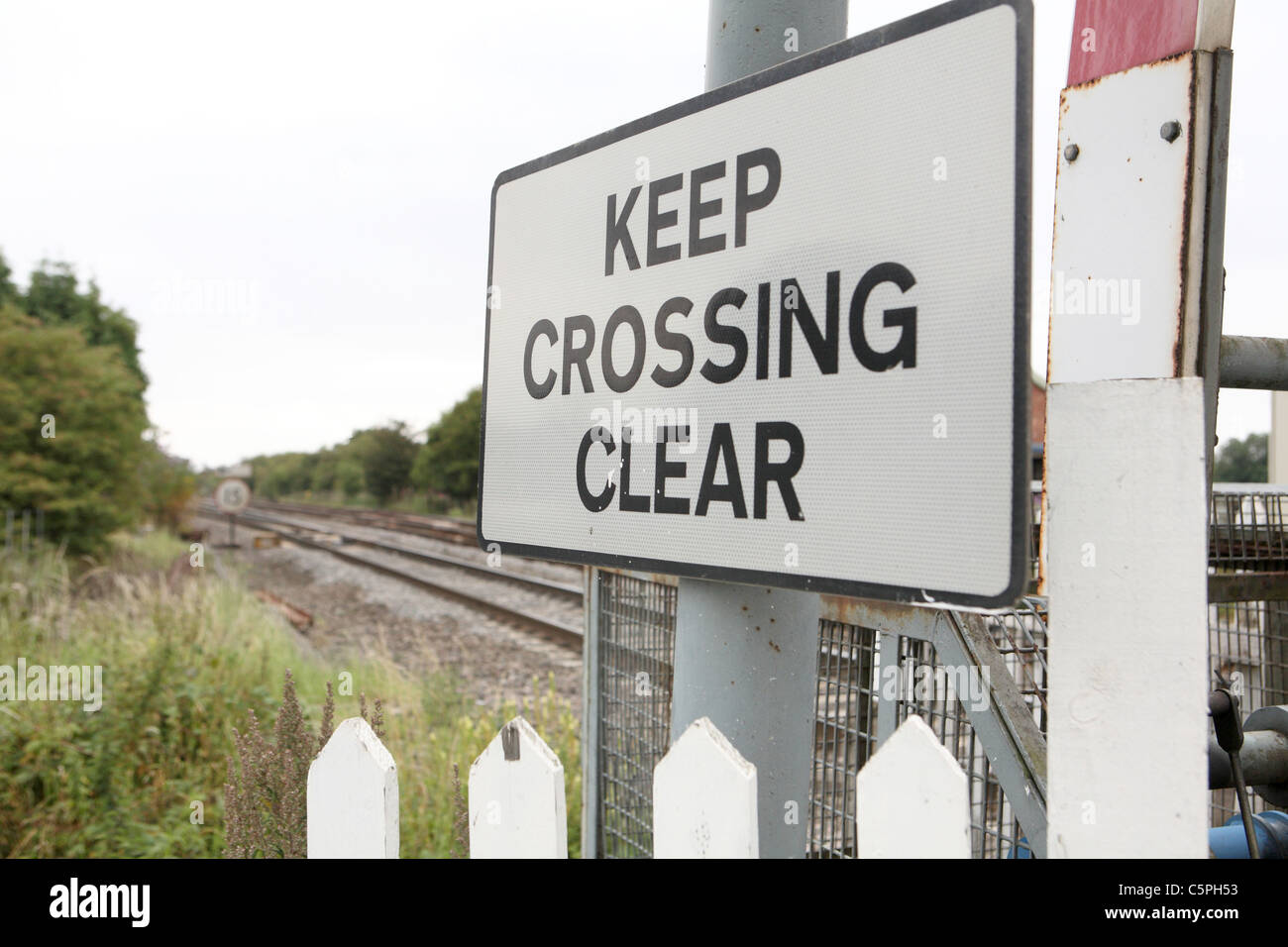 Level crossing at Claymills Stock Photo