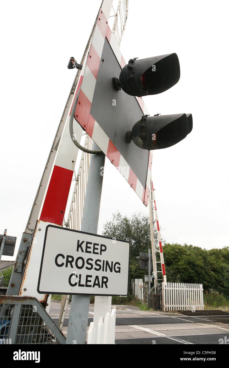 Level crossing at Claymills Stock Photo