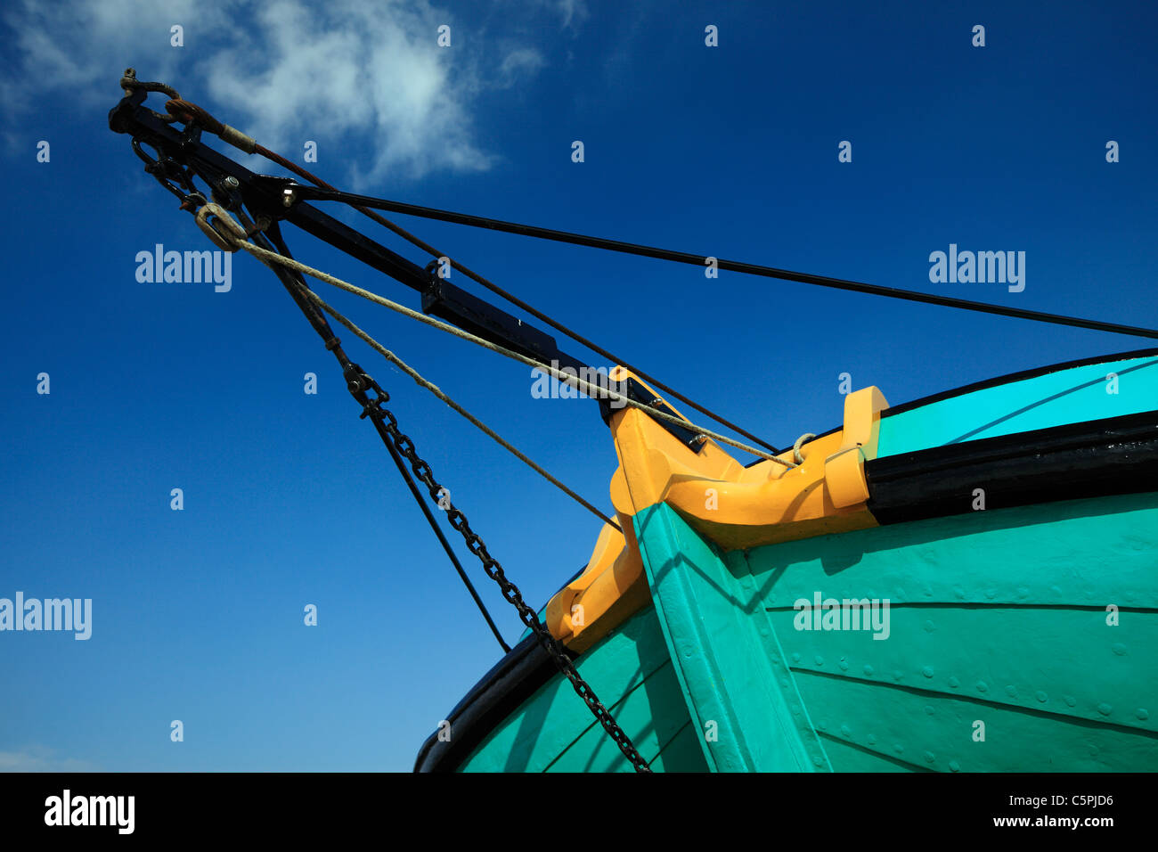Bow of an old Thames Barge. Stock Photo