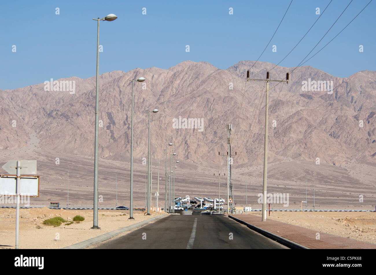 Desert Road near Eilat Israel Stock Photo