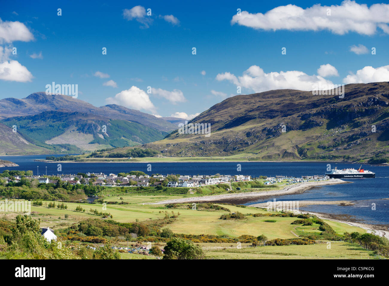Overlooking Ullapool and Loch Broom, Ross and Cromarty, Highland, Scotland, UK. Stock Photo