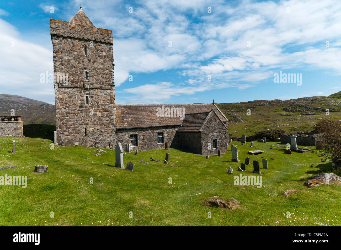 St Clement's church, Rodel, South Harris in the Outer Hebrides. Stock Photo