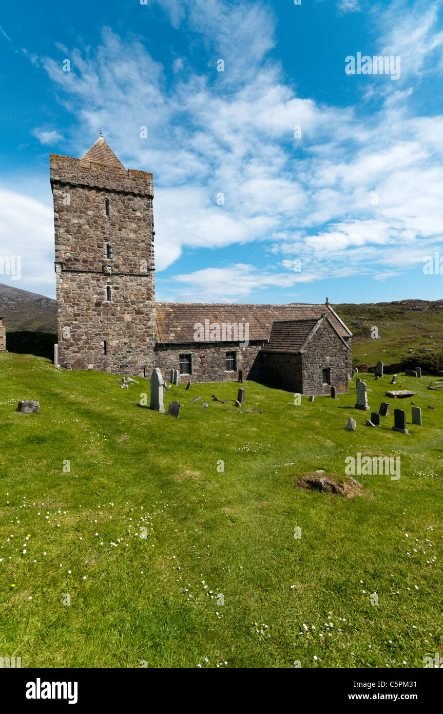 St Clement's church, Rodel, South Harris in the Outer Hebrides. Stock Photo