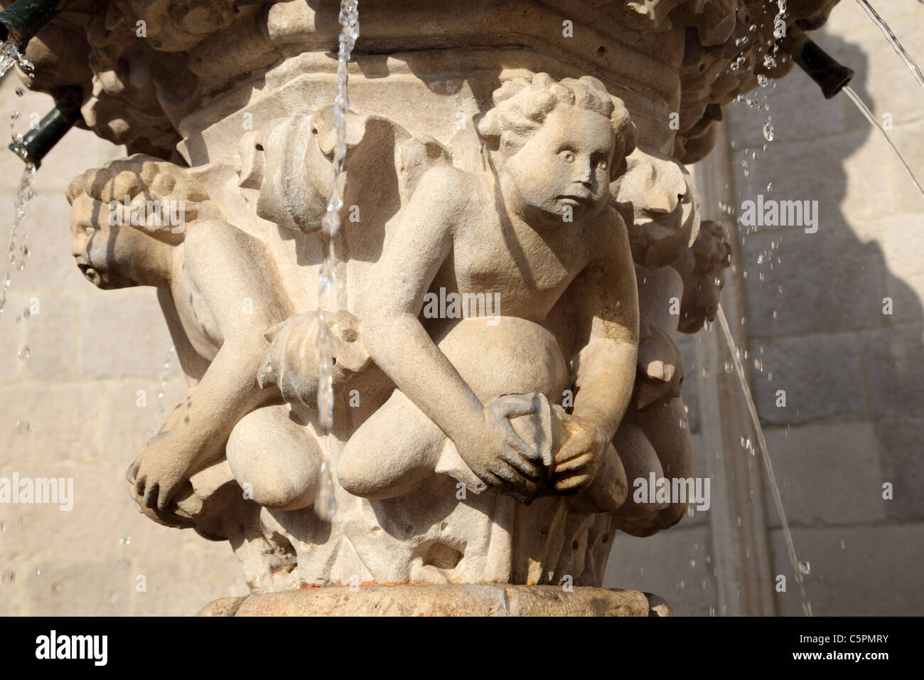 Historic fountain in Dubrovnik, Croatia Stock Photo