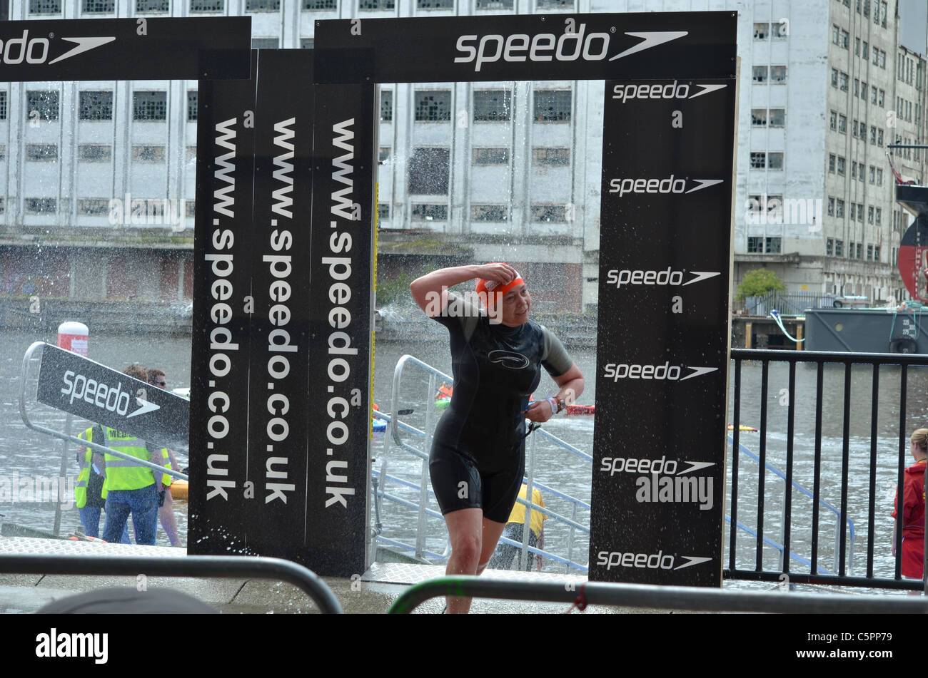 Swimmer in Triathlon Stock Photo Alamy