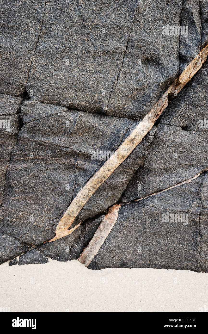 Rock patterns at Oldshoremore beach, Sutherland, Highland, Scotland, UK Stock Photo