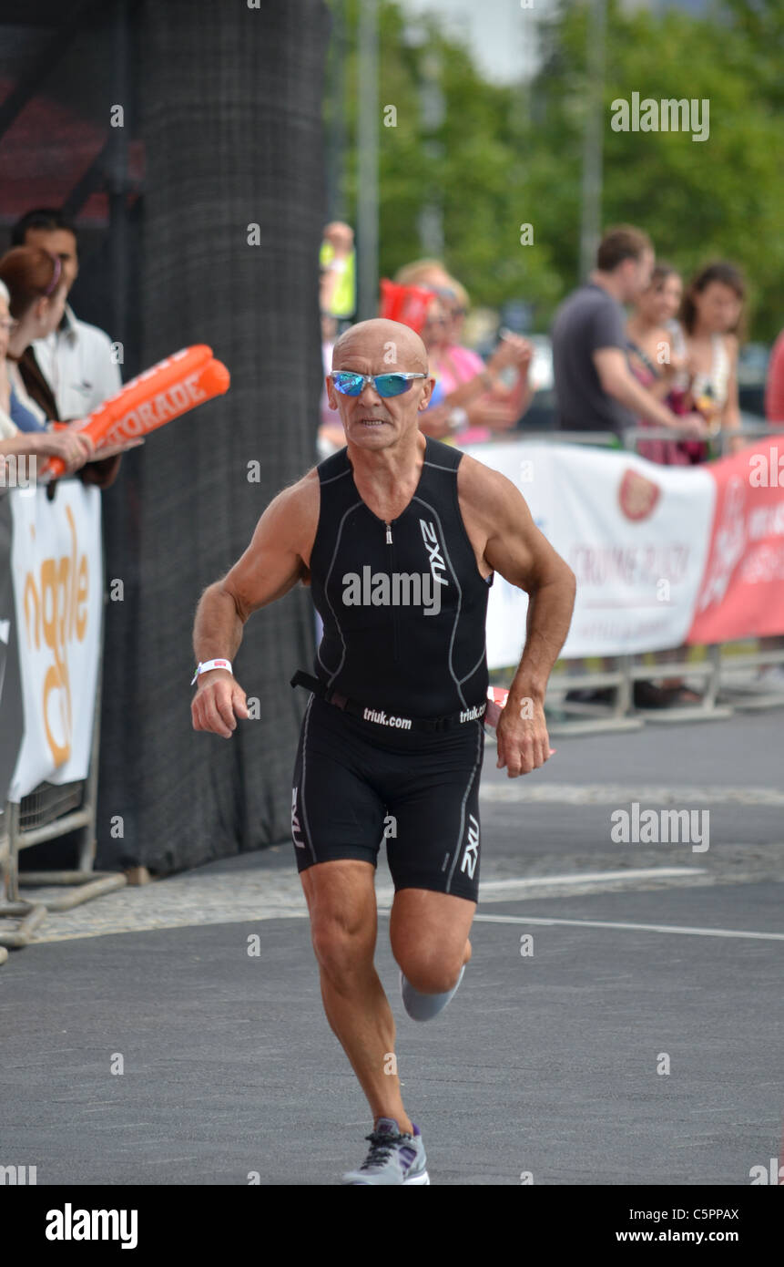London Triathlon 2011 Runner Stock Photo Alamy