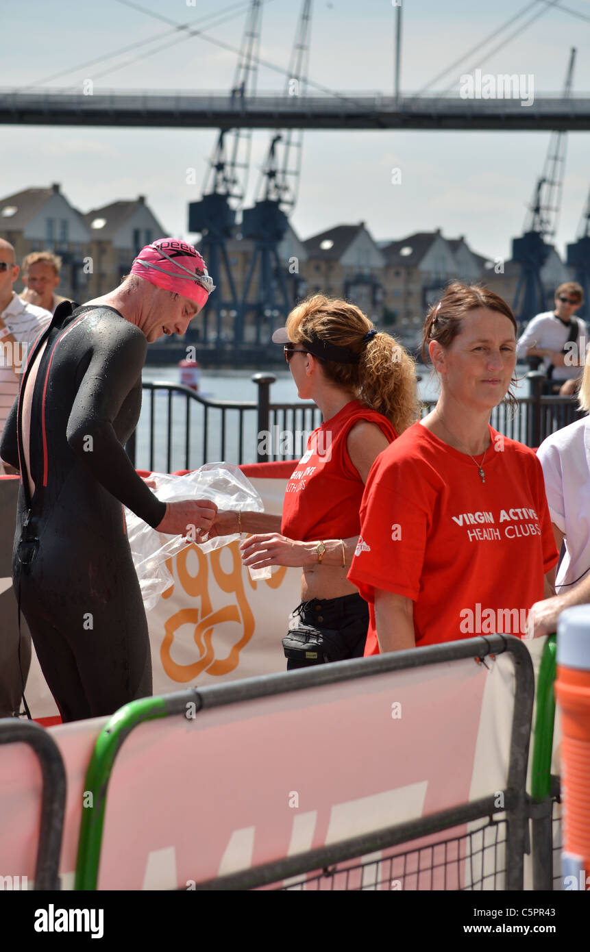 Swimmer in Triathlon Stock Photo Alamy
