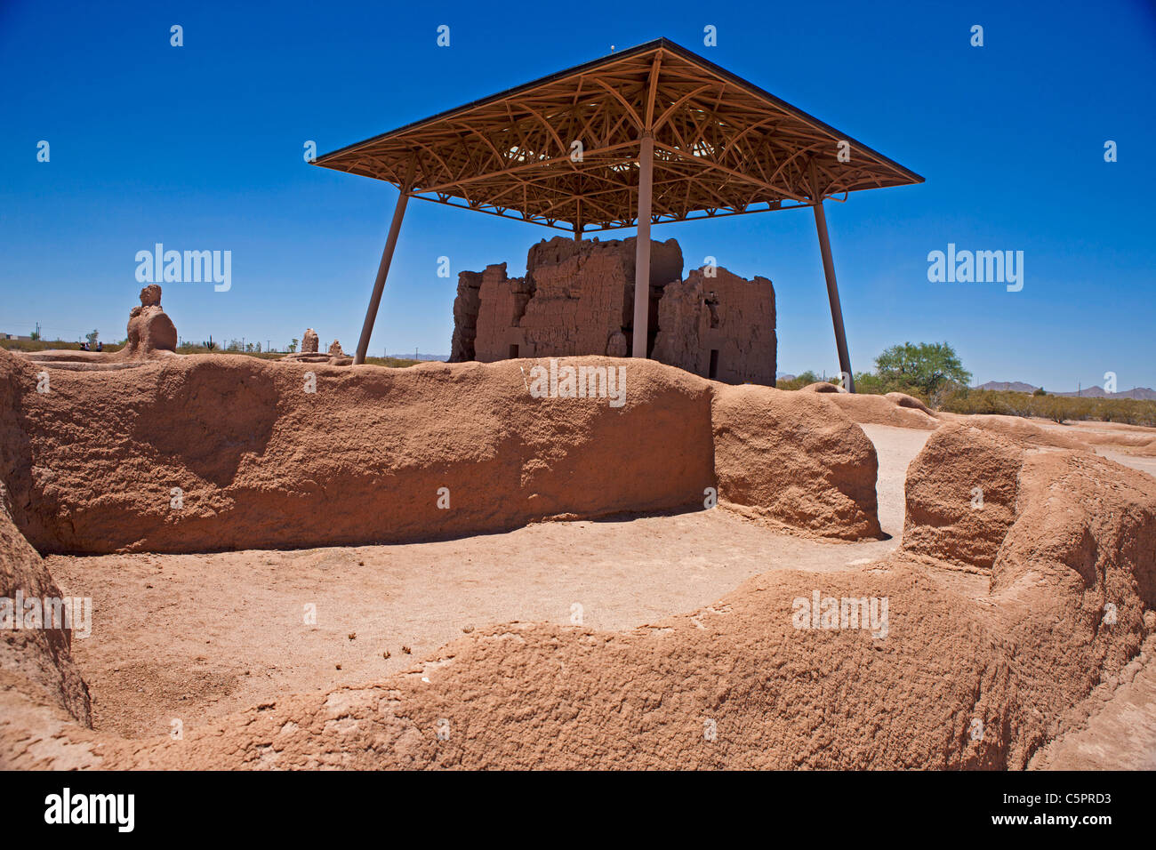 Building ruins, Casa Grande Ruins National Monument, Coolidge, Arizona, United States of America Stock Photo