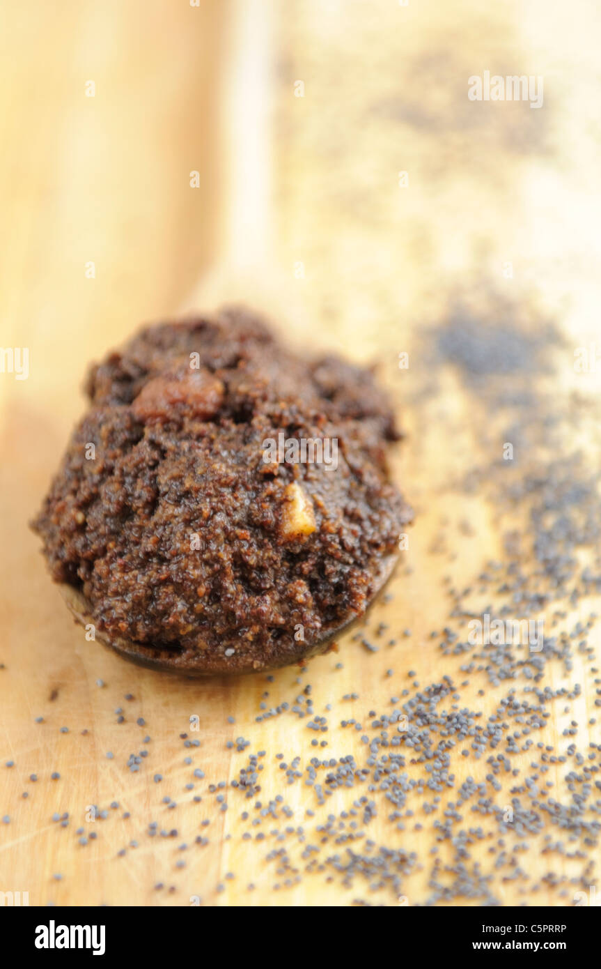 Traditional filling with poppy seed and raising used to cook cakes and