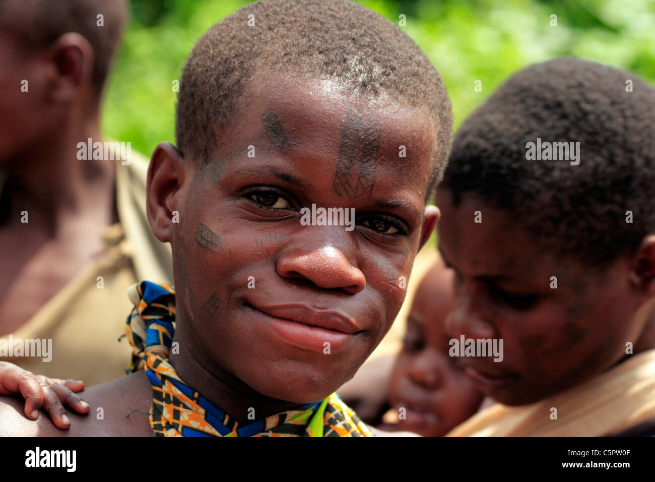 Baaka Pygmies, SW Central African Republic Stock Photo