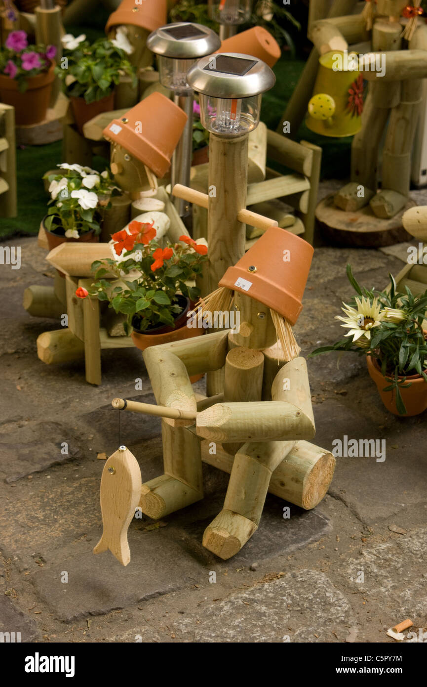 Flowerpot man fishing Stock Photo Alamy