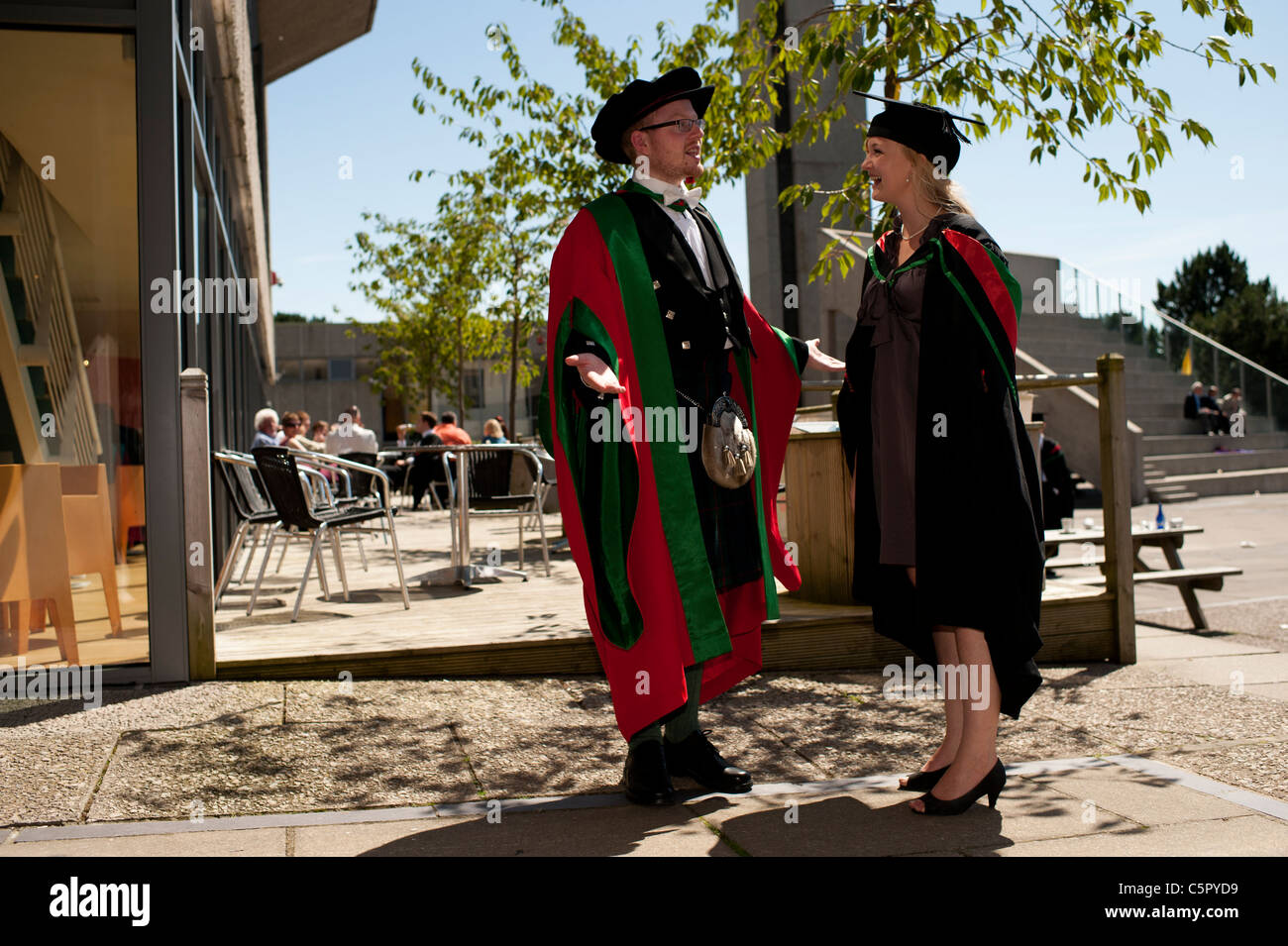 Aberystwyth university students graduating on graduation day, UK Stock