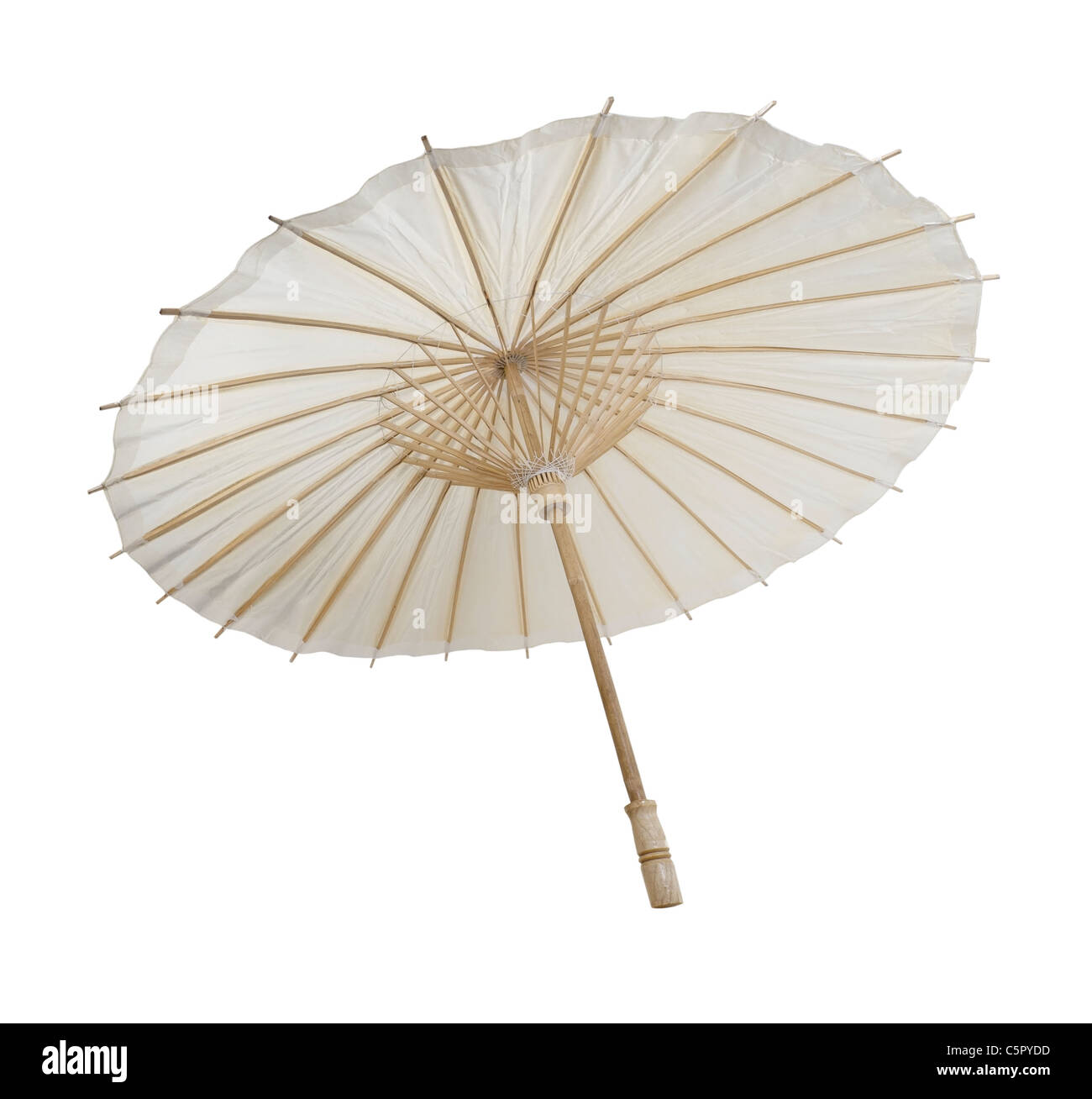 Pretty Paper Parasol With Bamboo Handle - Caribbean Blue