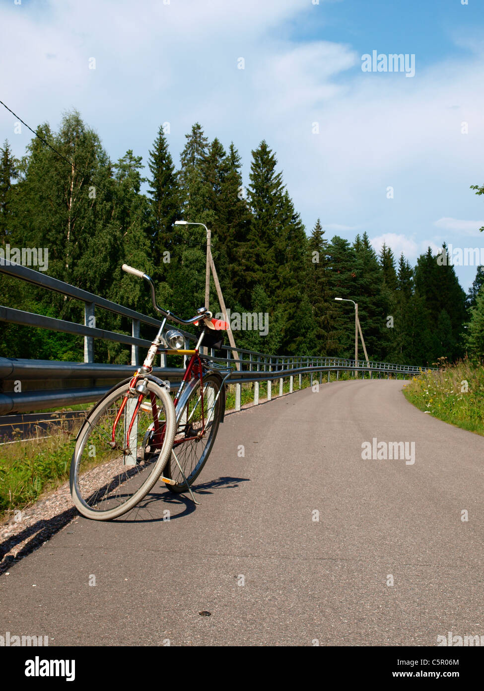 Trip to Lahti on vintage bicycle Stock Photo