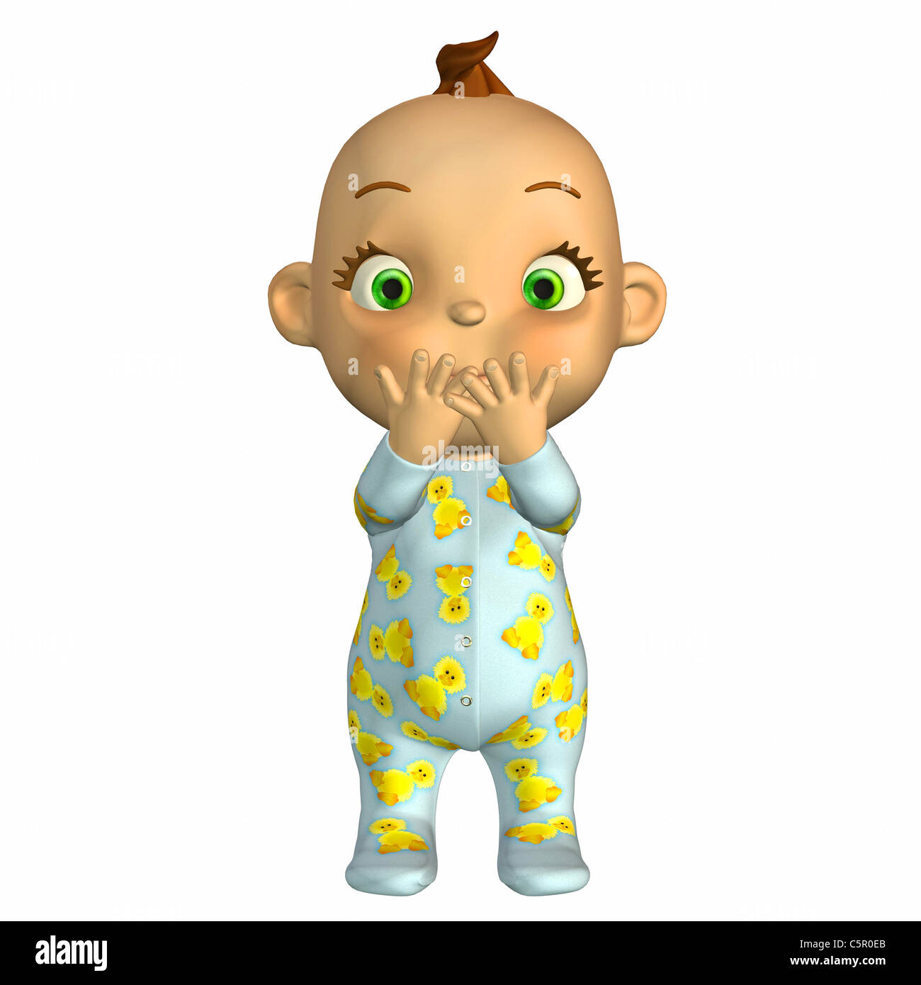 Illustration of a naughty baby cartoon isolated on a white background Stock Photo
