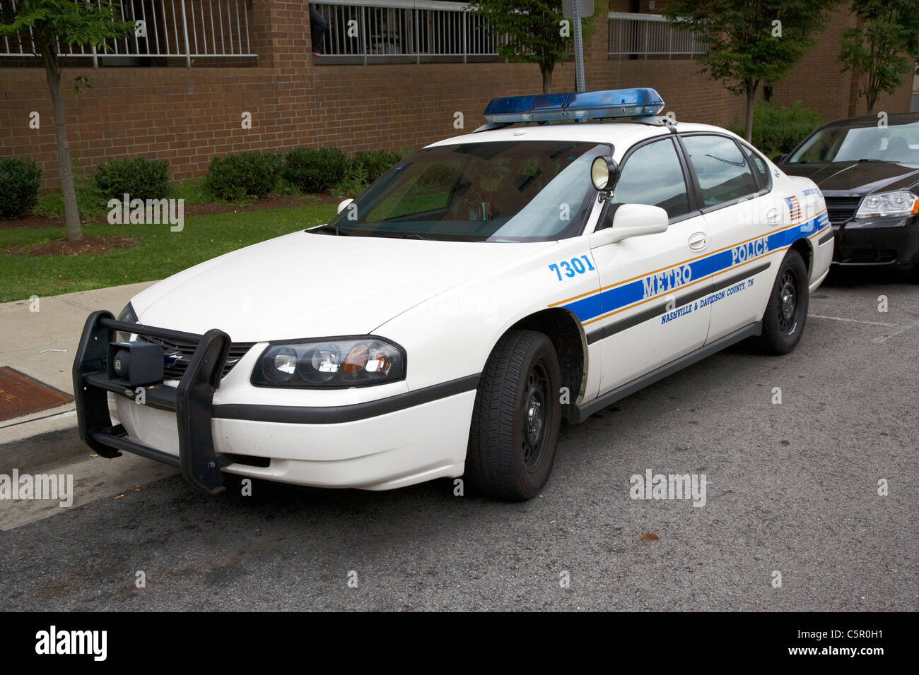 bullbars and speaker on the front of a metro police squad car davidson county Nashville Tennessee USA Stock Photo