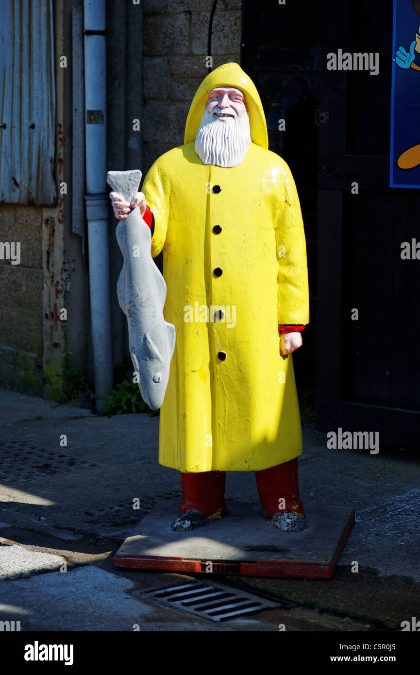 Fisherman in yellow raincoat statue sale