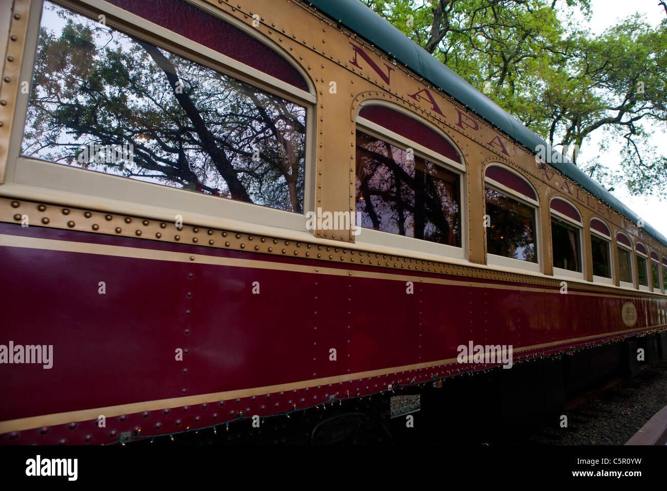 Exterior of the Napa Valley Wine Train, Napa, California, United States of America Stock Photo