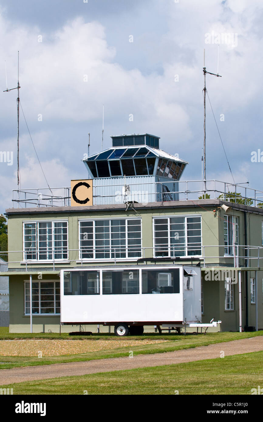Duxford airfield control tower Stock Photo