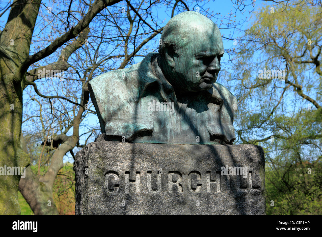 Monument to Churchill near Kastellet. Copenhagen, Denmark Stock Photo