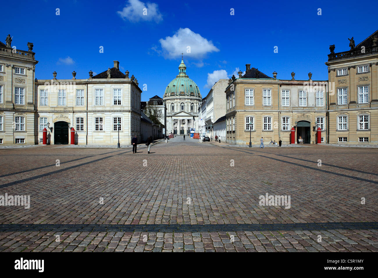 Marble church and Amalienborg palace, Copenhagen, Denmark Stock Photo