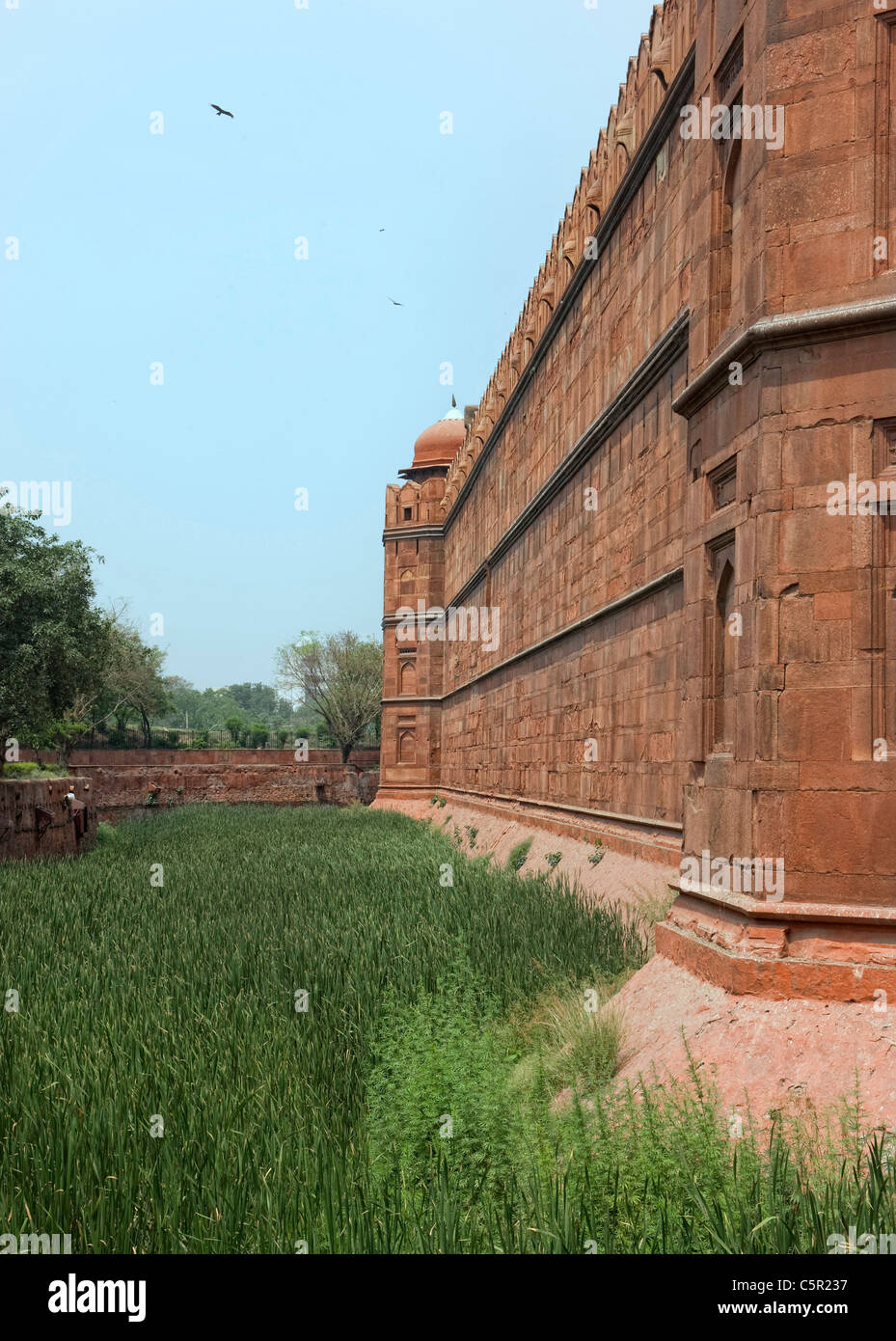 wall of the red fort in India Stock Photo