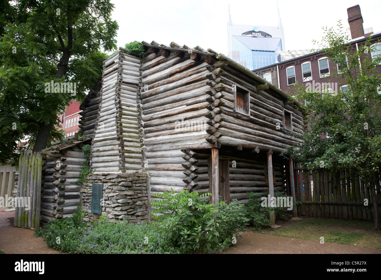 Fort Nashborough Stockade Recreation Nashville Tennessee Usa Stock