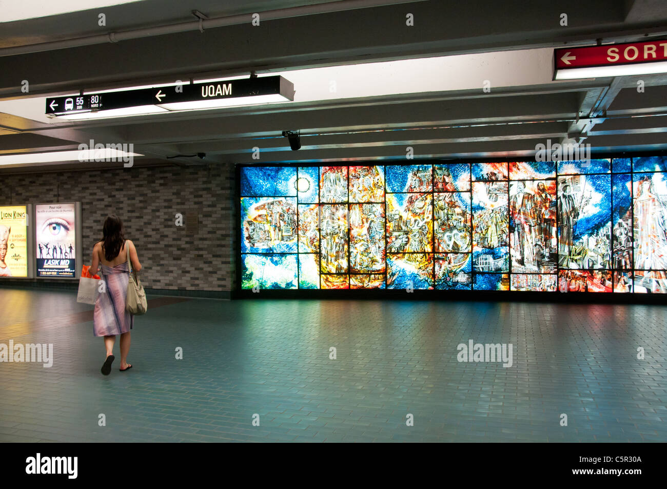 Metro Place des Arts and underground city Montreal canada Stock Photo