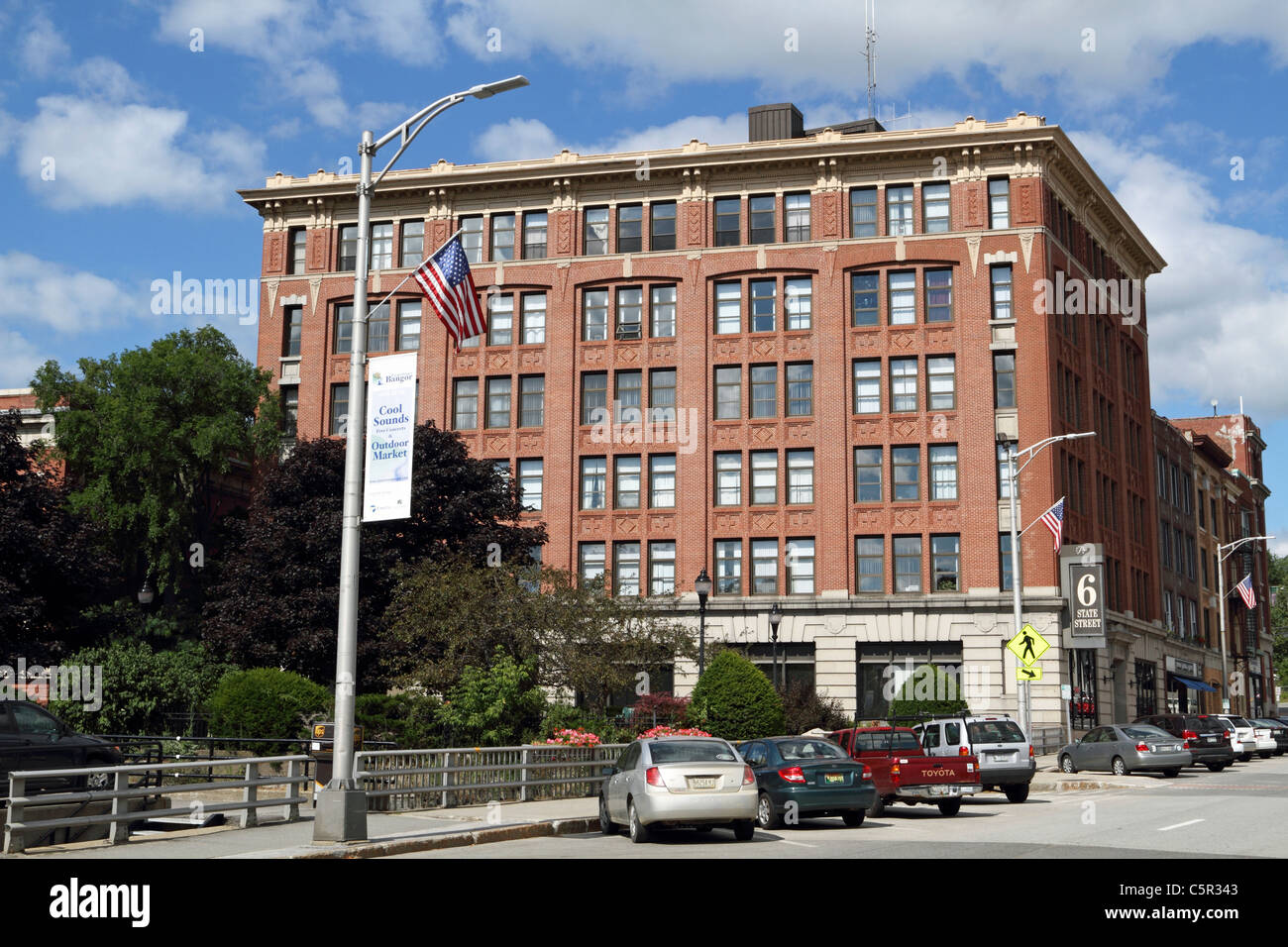 6 State Street, an office building in downtown Bangor, Maine, USA Stock