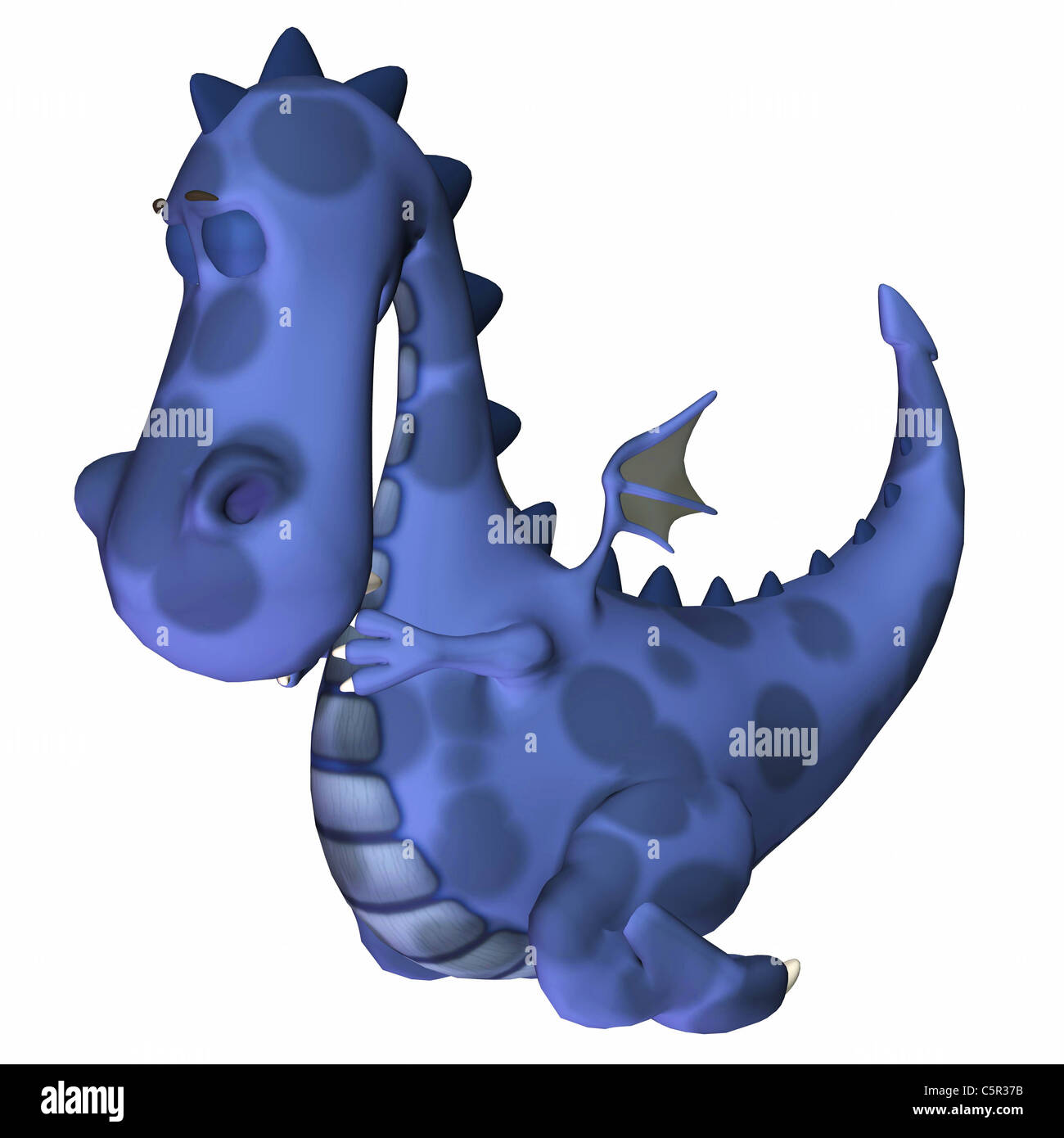 Illustration of a blue dragon isolated on a white background Stock ...