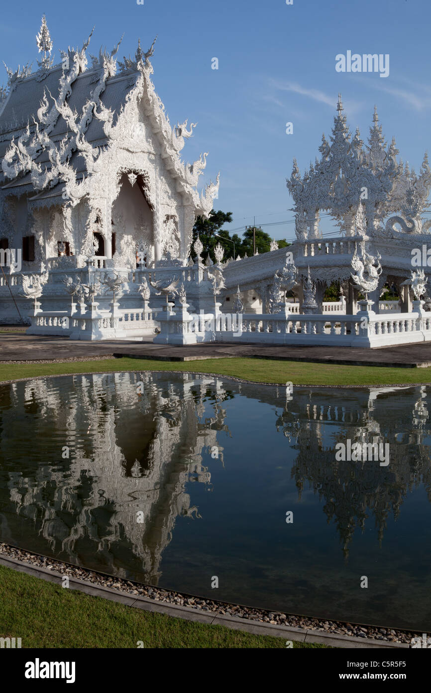 Wat Rong Khun - White stands for Lord Buddha’s purity and wisdom. Stock Photo